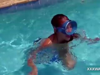 Superb brunette perek candy swims underwater