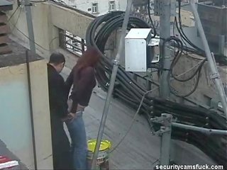 Spion klotter fångst knull på roof topp